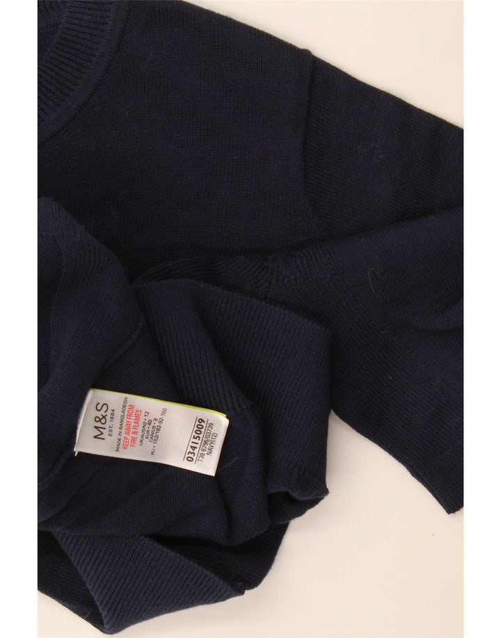 Marks & Spencer Damen-Pullover mit Rundhalsausschnitt, Gr. 12, mittleres Marineblau