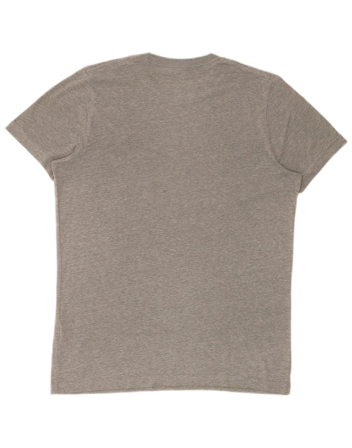 Hollister Herren-T-Shirt-Oberteil, groß, grau gefleckte Baumwolle