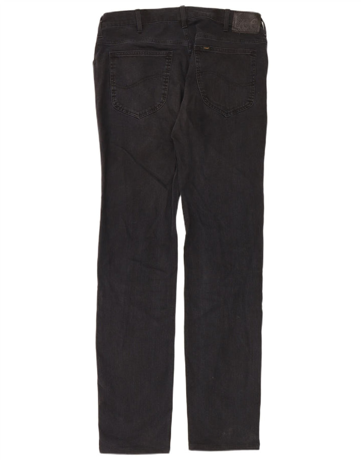 Lee Herren Rider Straight Jeans W36 L34 Schwarze Baumwolle