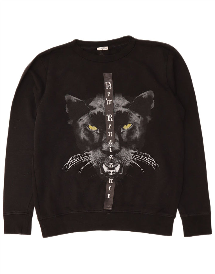 Marcelo Burlon Herren-Sweatshirt mit Grafik, Größe S, schwarze Baumwolle