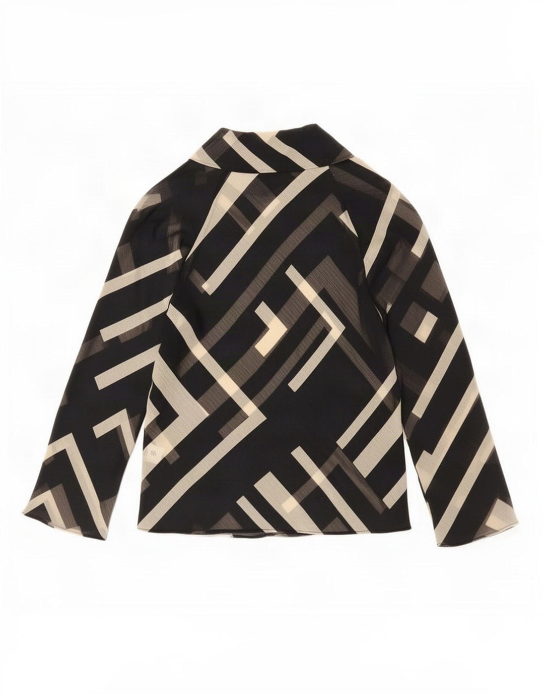 Zara Damen-Blusenoberteil UK 10 Small Schwarz Geometrisch Polyester