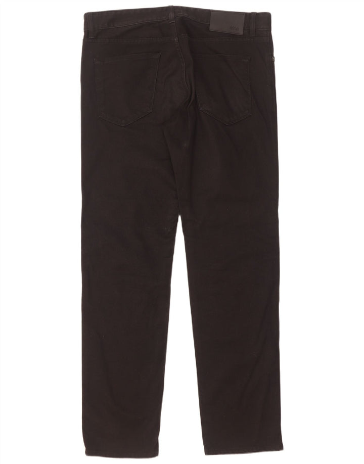 Hugo Boss Herren Straight Jeans W34 L32 Schwarze Baumwolle