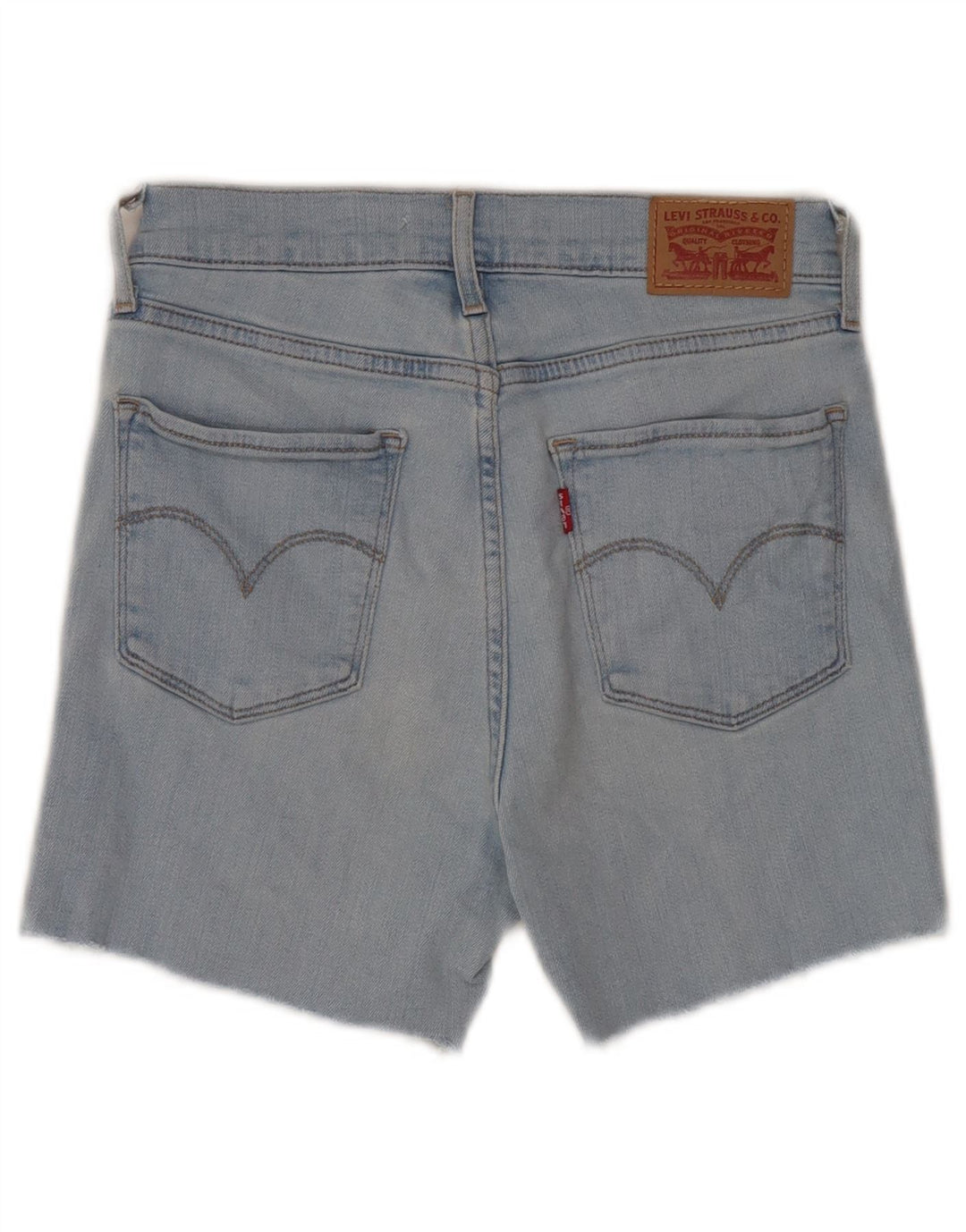 Levi's Damen 724 High Rise Denim Shorts W26 Small Blaue Baumwolle