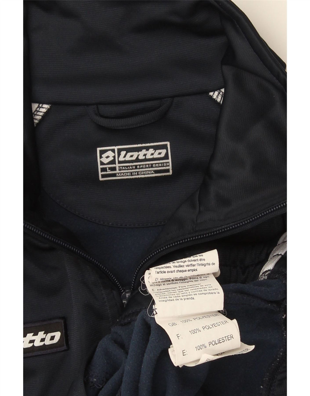 Lotto Herren-Trainingsanzugoberteil mit Grafik, Größe L, Marineblau, Farbblock