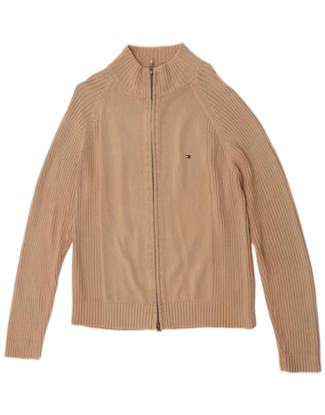 Tommy Hilfiger Herren-Strickjacke, groß, beige Baumwolle