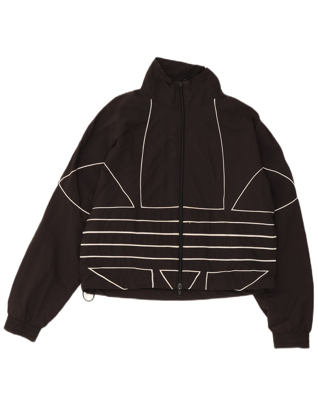 Adidas Damen Graphic Trainingsanzug Top Jacke UK 8 Small Schwarz Polyamid