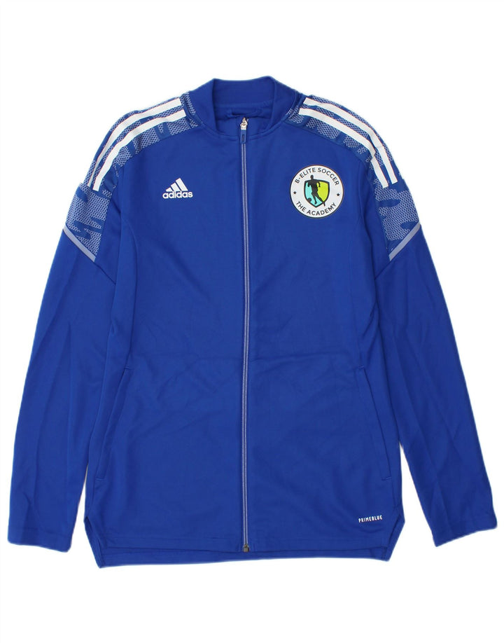 Adidas Damen Trainingsanzug Top Jacke UK 12/14 Mittelblaues Polyester