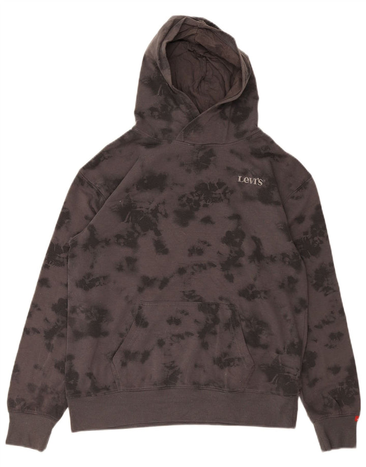 LEVI'S Kapuzenpullover für Jungen, 13–14 Jahre, graues Batik-Polyester