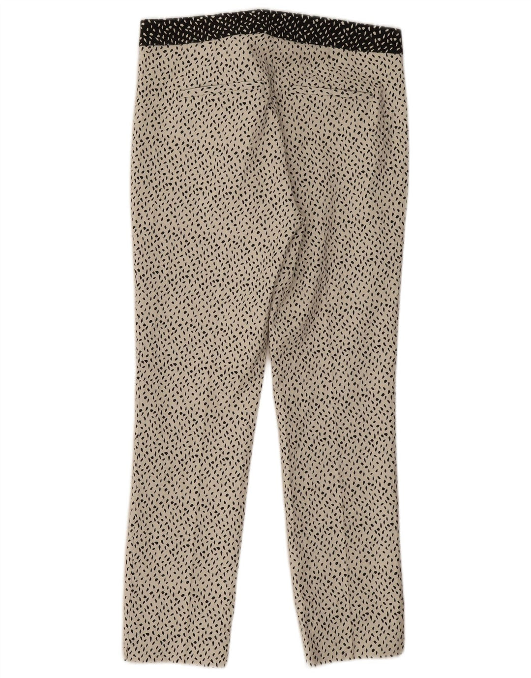 Schmale Freizeithose für Damen von Zara, Größe L, W30, L27, weiß geflecktes Polyester