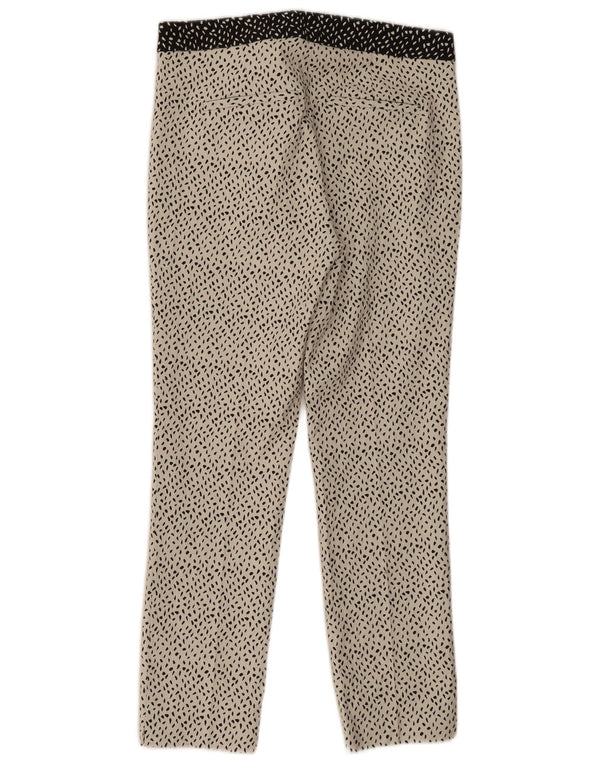 Zara Womens Slim Casual Trousers Large W30 L27 White Spotted Polyester
