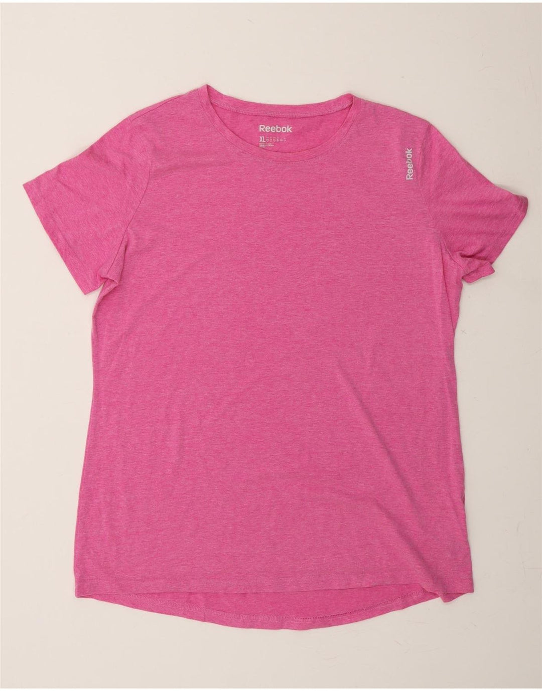 REEBOK Womens T-Shirt Top UK 18 XL Pink Flecked Polyester Vintage Reebok and Second-Hand Reebok from Messina Hembry 
