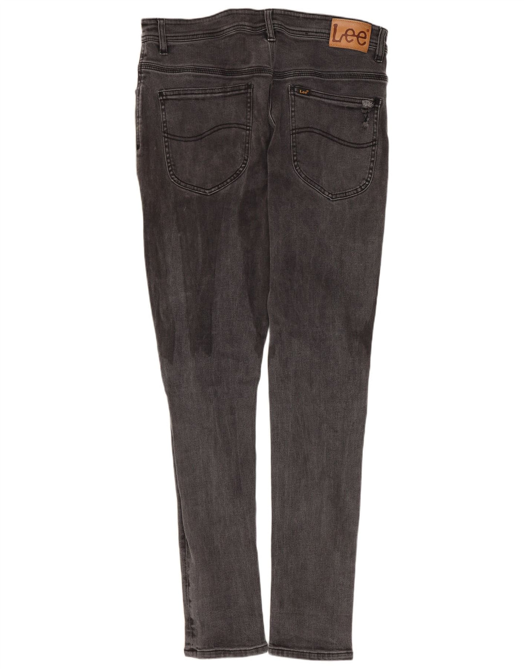 Lee Herren Distressed Skinny Jeans W34 L30 Graue Baumwolle
