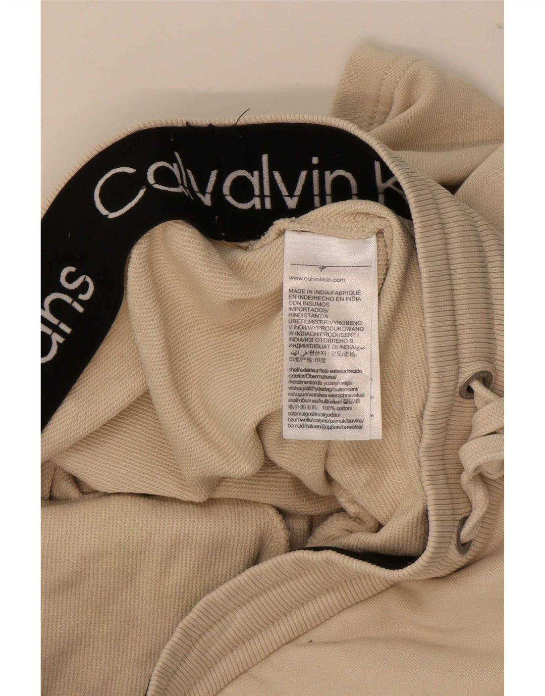 Calvin Klein Herren Cargo Sport Shorts Small Off White Baumwolle