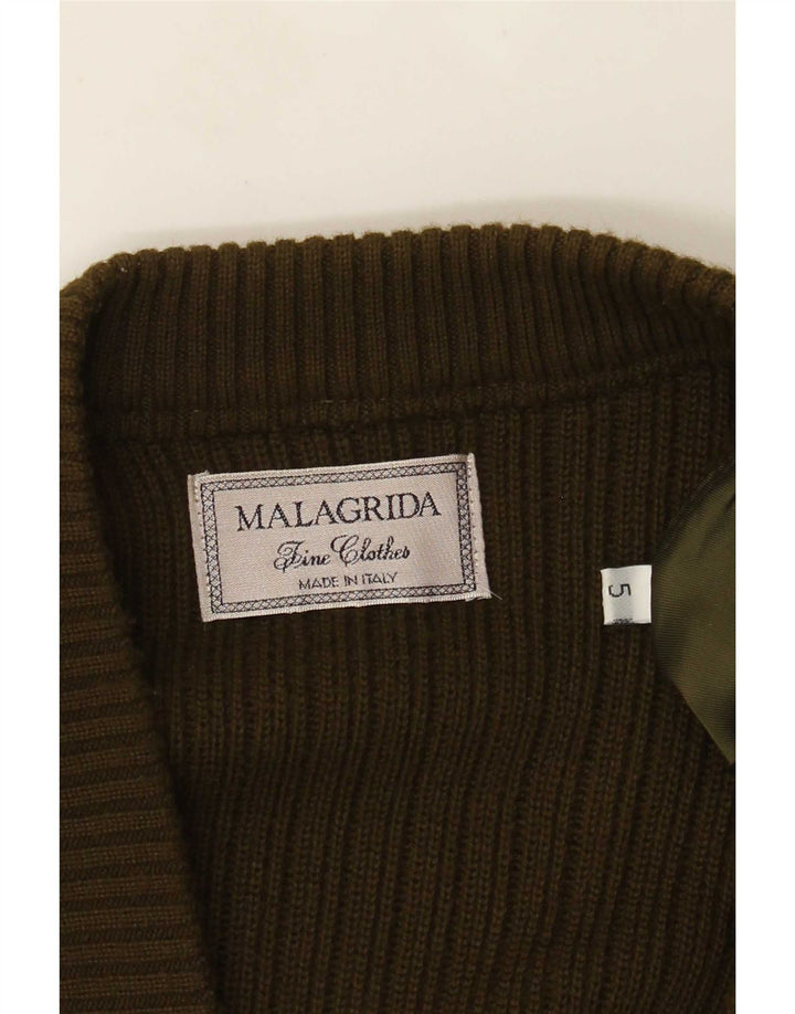 Malagrida Herren-Strickjacke aus Wildleder, XL, Grün