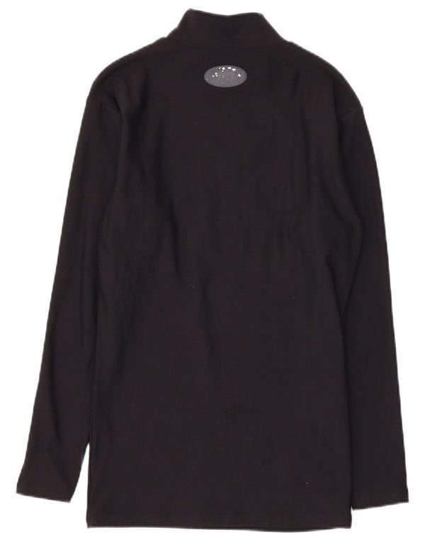 Under Armour Damen Top Langarm UK 10 Small Schwarz Nylon