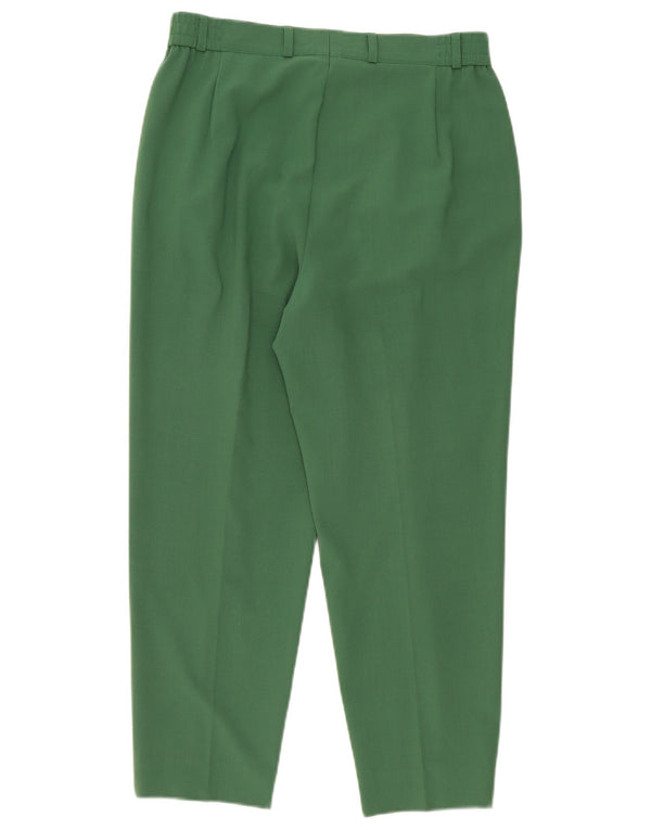 Vintage Damen-Hose mit hohem Bund und festem Bund, Größe UK 14, Größe L W32 L25, Grün