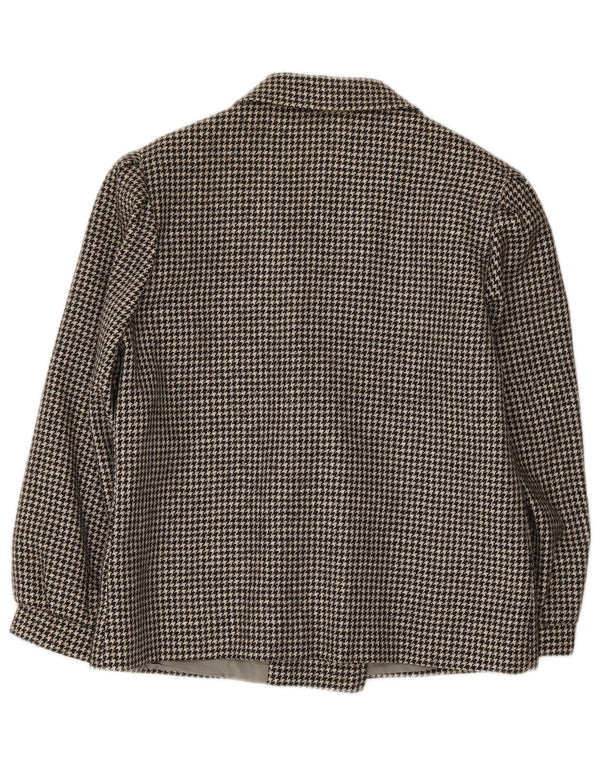 Vintage Damen Zweireiher Blazer Jacke IT 46 Großer schwarzer Hahnentritt