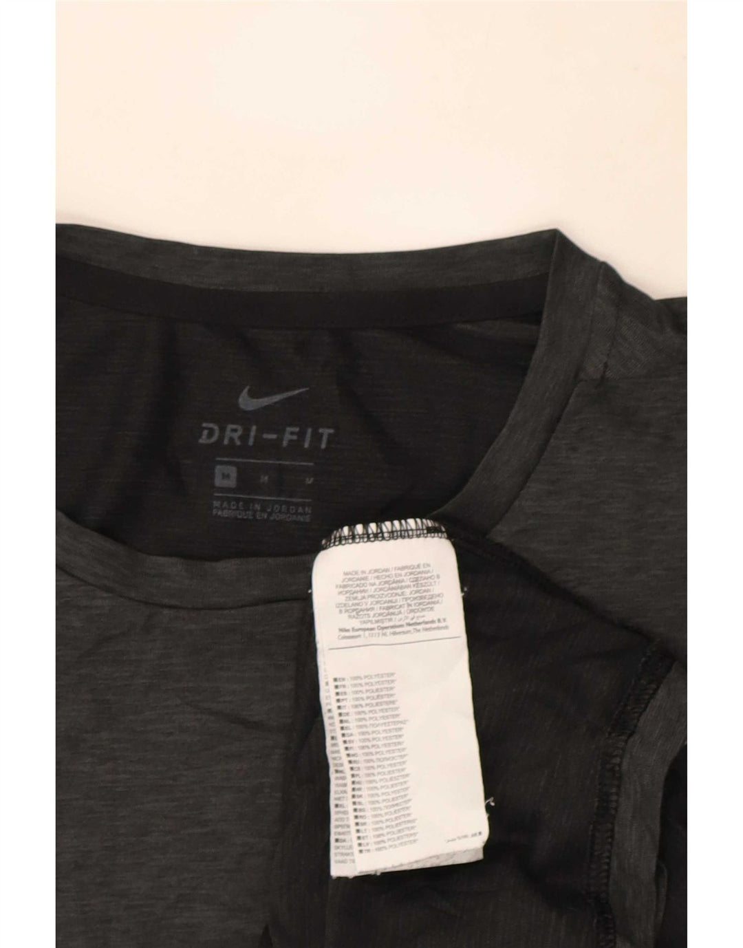 Nike Herren Dri Fit T-Shirt-Oberteil aus mittelgrau meliertem Polyester