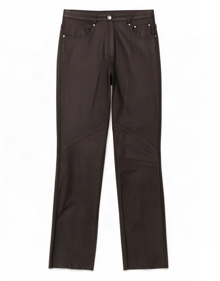 Conbipel Damen gerade Lederhose IT 42 Medium W27 L30 Schwarz