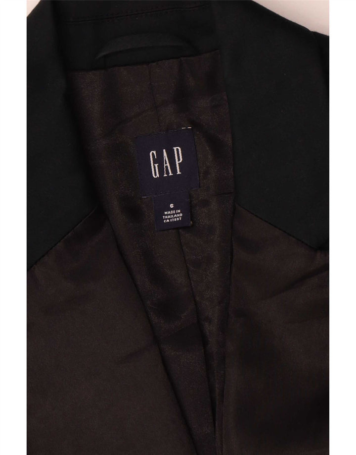 Gap Damen-Blazerjacke mit 1 Knopf, US 6, mittelmarineblaue Baumwolle