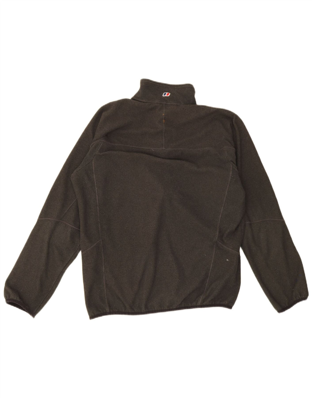Berghaus Herren-Fleecepullover mit Reißverschluss am Hals, großes, grün meliertes Polyester