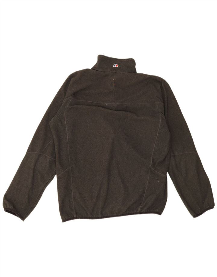 Berghaus Herren-Fleecepullover mit Reißverschluss am Hals, großes, grün meliertes Polyester