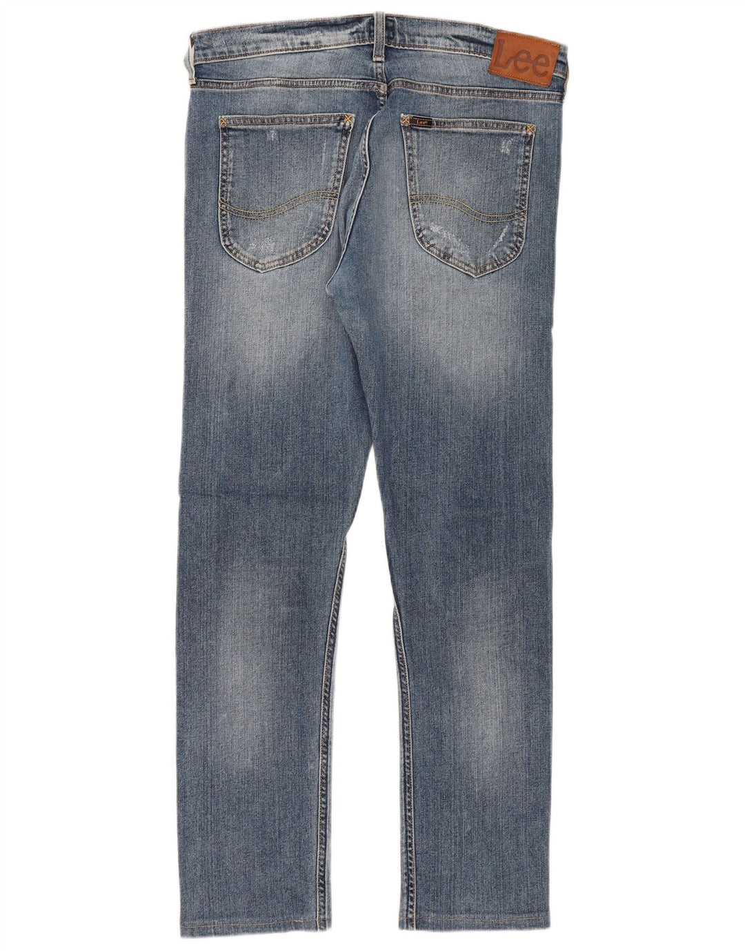 LEE Damen Luke Distressed Slim Jeans W31 L29 Blaue Baumwolle