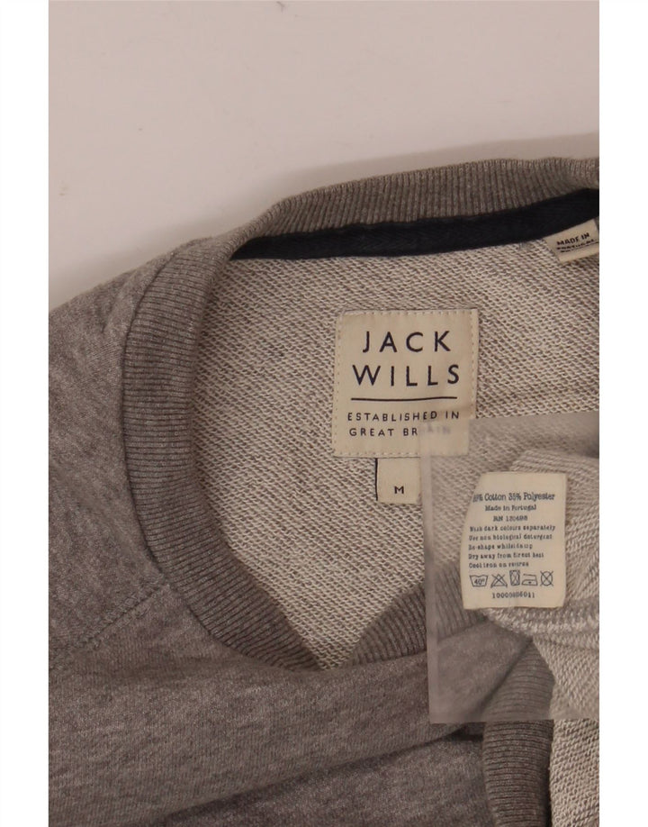 Jack Wills Herren-Sweatshirt mit Grafik, mittelgrau gesprenkelte Baumwolle