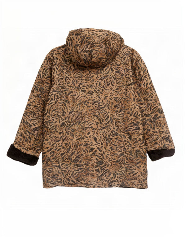 FUCHS & SCHMITT Damen-Parka mit Kapuze, UK 18, XL, Braun, Tierdruck