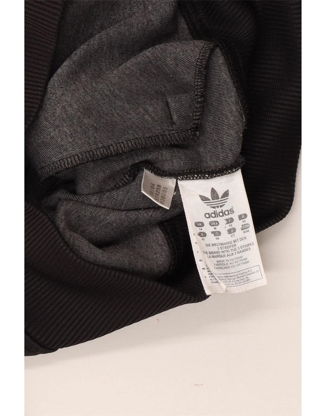 ADIDAS Womens Graphic Zip Hoodie Sweater UK 14 Large Black Polyester Vintage Adidas and Second-Hand Adidas from Messina Hembry 