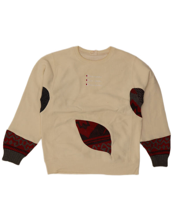 Champion Damen-Sweatshirt mit grafischem Print, Gr. 16, groß, gebrochenes Weiß, Farbblock
