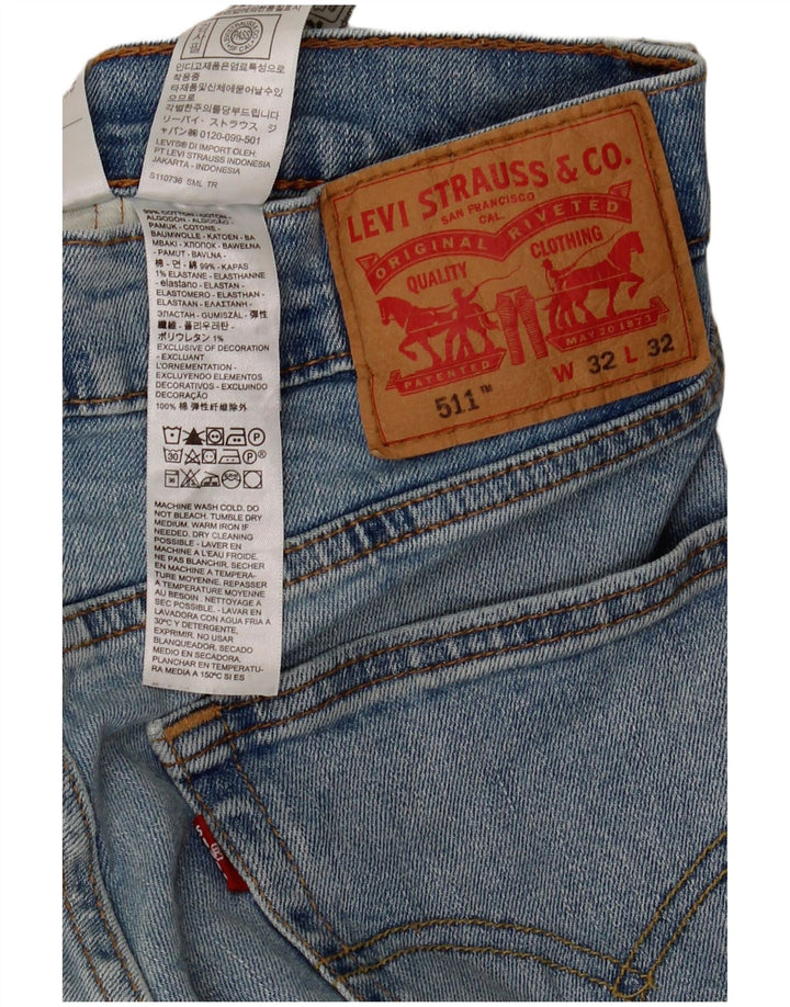 Levi's Herren 511 Slim Jeans W32 L32 Blaue Baumwolle