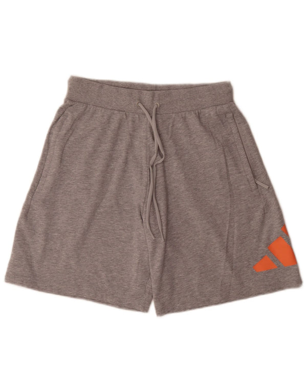 Adidas Damen Graphic Relaxed Fit Sport Shorts UK 14 Mittelgraue Baumwolle