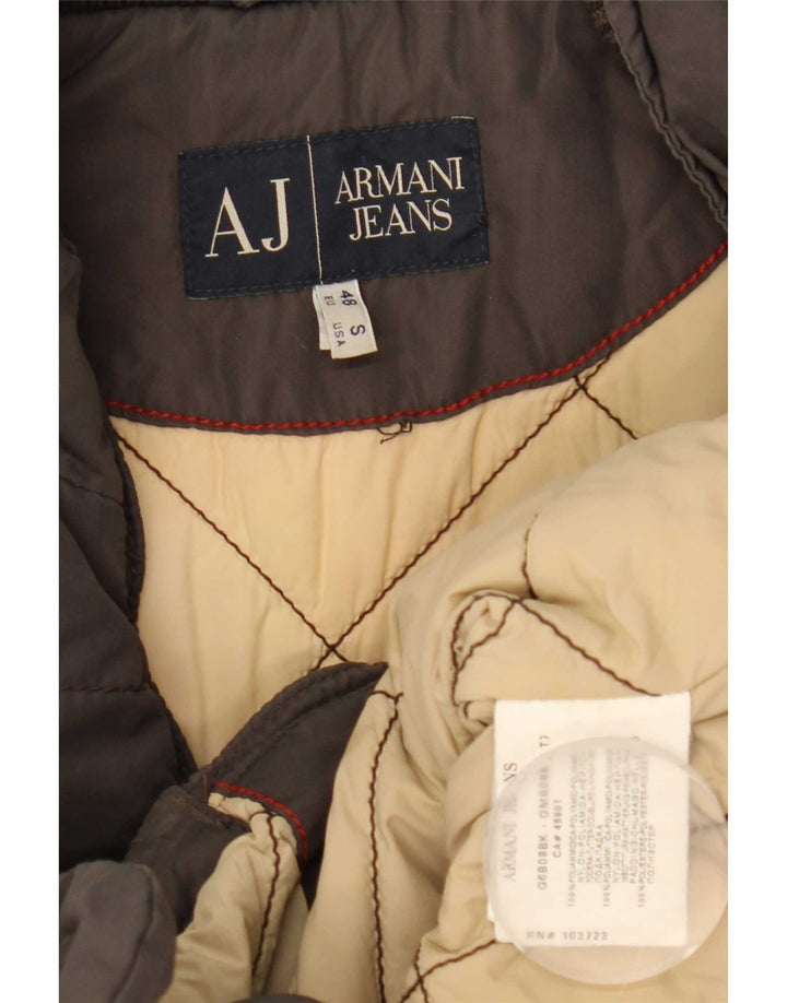 Armani Jeans Herren Wattierte Jacke EU 48 Mittelgraues Polyamid