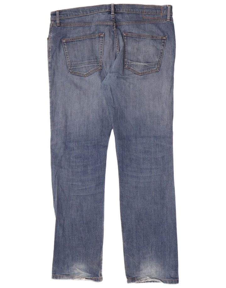 Marks & Spencer Herren Straight Jeans W36 L33 Blaue Baumwolle
