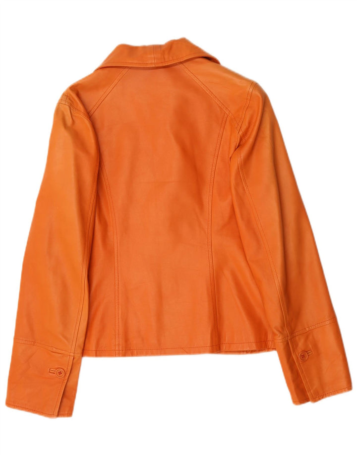 Lavorazione Artigianale Damen 3-Knopf-Blazerjacke IT 44 Mittelorange