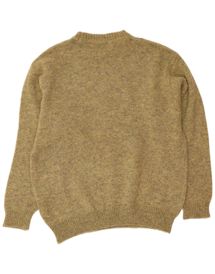 Vintage Herren-Pullover mit Rundhalsausschnitt, Mittelgrün, Argyle/Diamant-Wolle