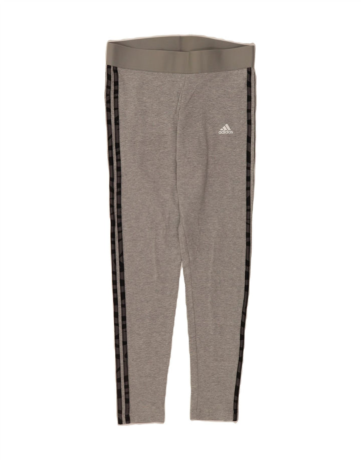 ADIDAS Womens Leggings UK 12/14 Medium  Grey Cotton Vintage Adidas and Second-Hand Adidas from Messina Hembry 