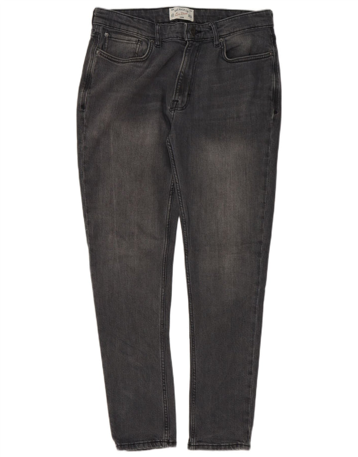 Fat Face Herren Slim Jeans W34 L30 Graue Baumwolle