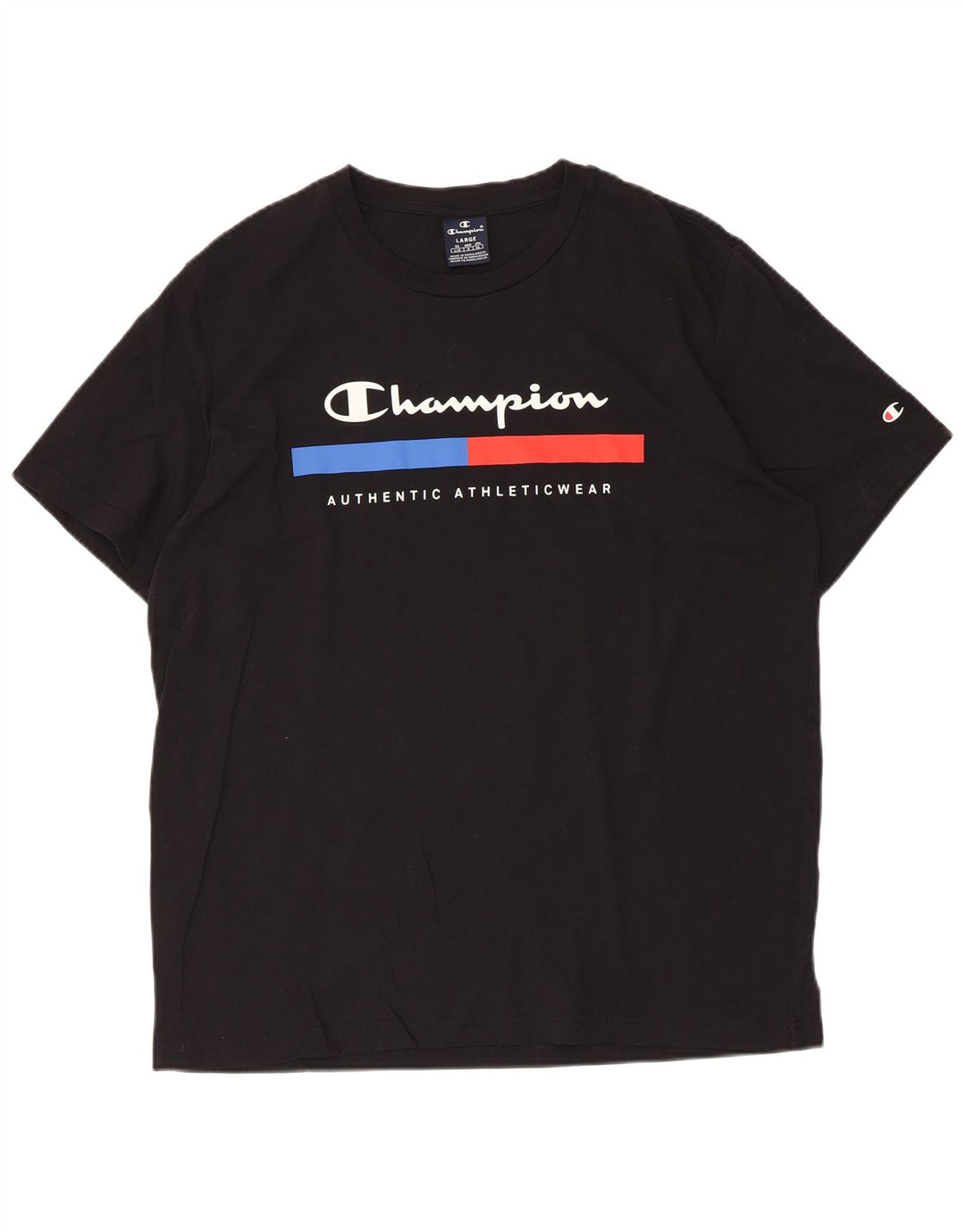 Champion Herren T-Shirt mit Grafik, Größe L, Schwarz