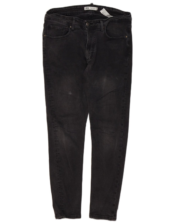Zara Herren Skinny Jeans EU 44 Large W34 L28 Schwarze Baumwolle