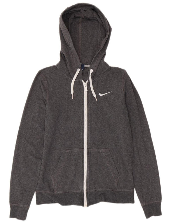 NIKE Damen-Kapuzenpullover mit Reißverschluss, Gr. 10, Größe S, Grau, Baumwolle