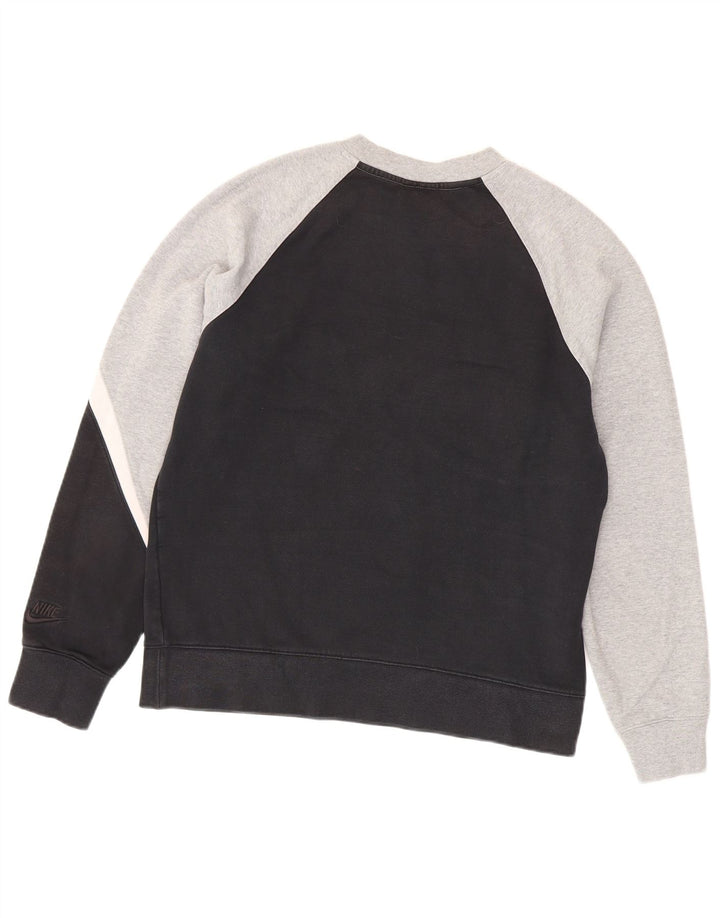 Nike Herren-Sweatshirt-Pullover, mittelschwarz, Colourblock-Baumwolle