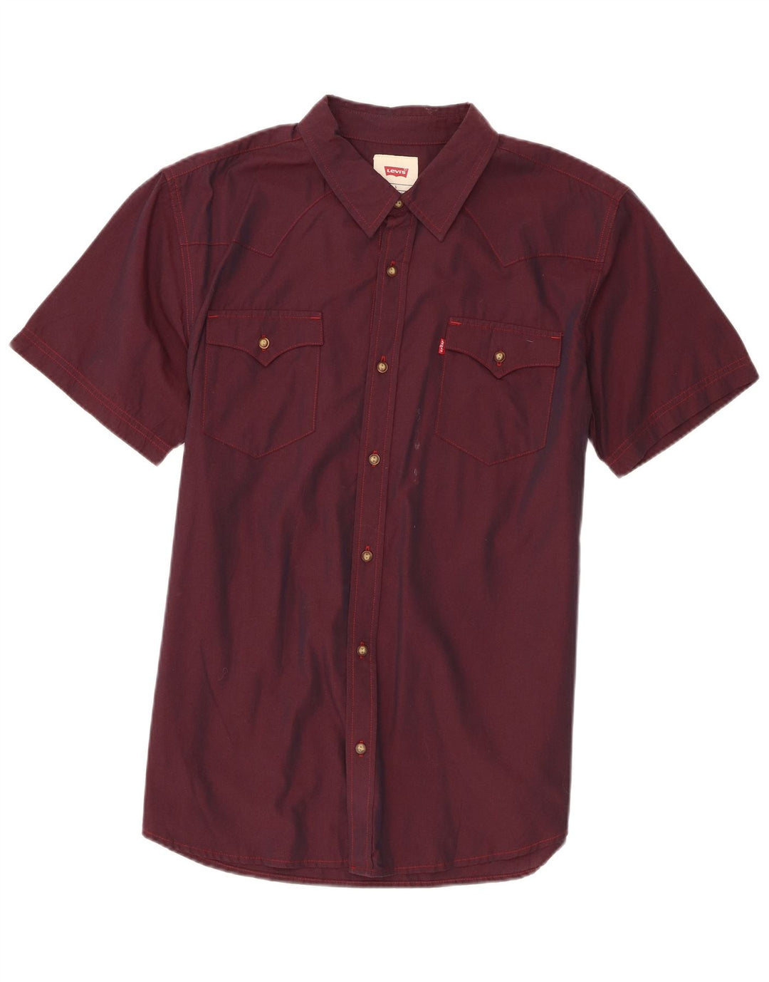 Levi's Herren-Kurzarmhemd, Größe L, Kastanienbraun, Baumwolle