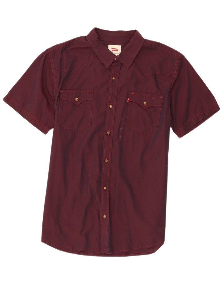 Levi's Herren-Kurzarmhemd, Größe L, Kastanienbraun, Baumwolle