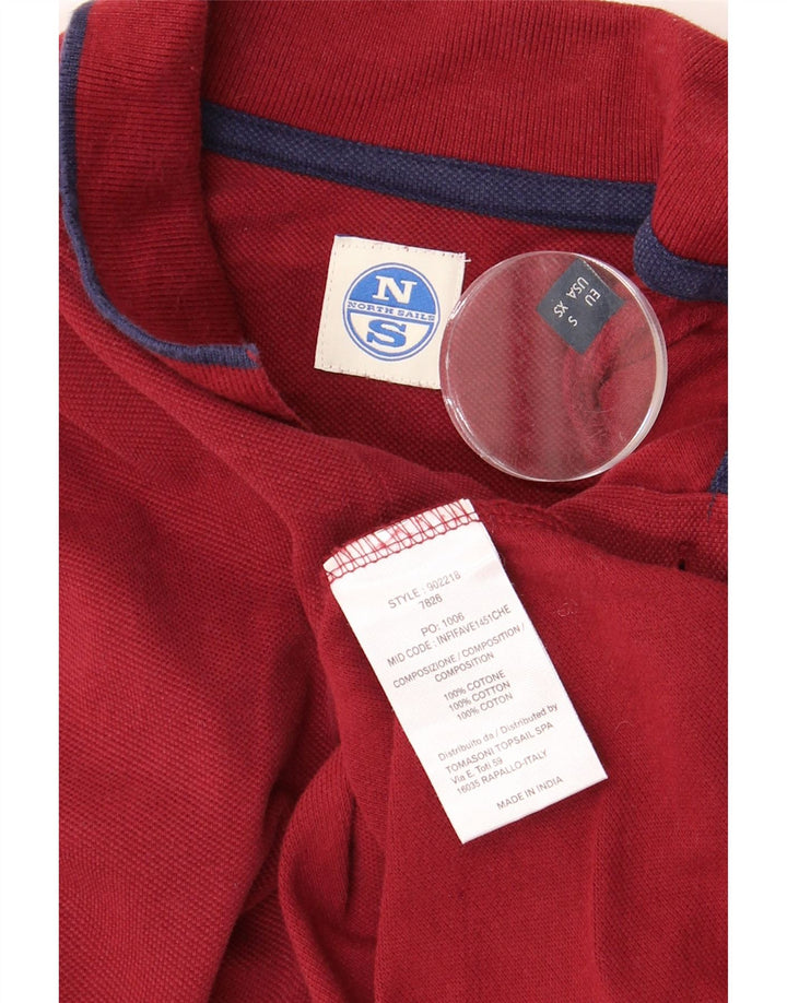 NORTH SAILS Herren-Langarm-Poloshirt, Größe S, Rot