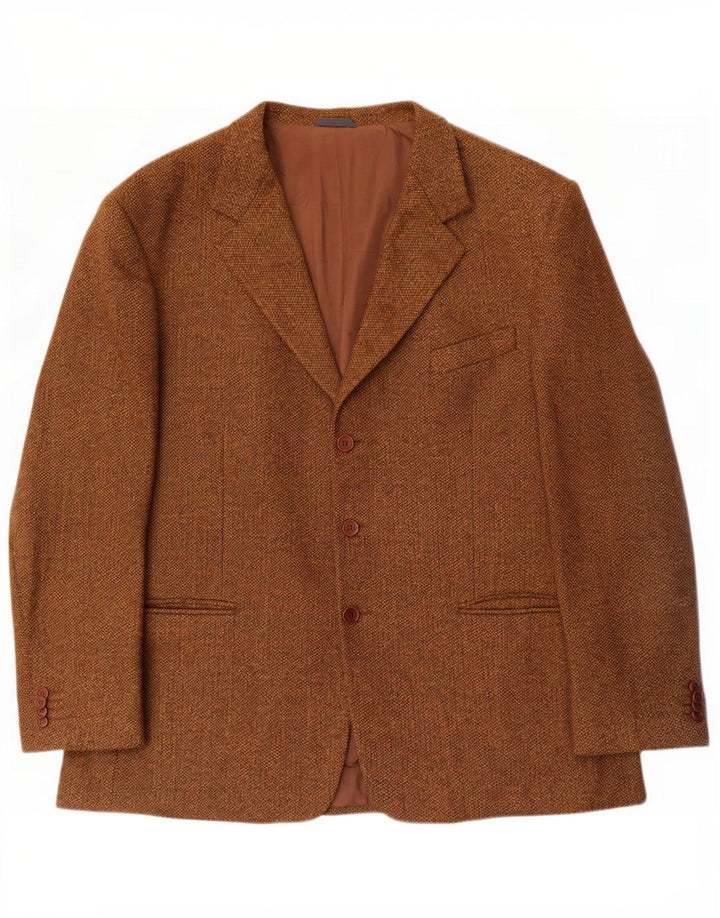 Lebole Herren 3-Knopf-Blazerjacke UK 42 XL Beige Herringbone