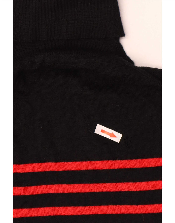 Marks & Spencer Damen-Rollkragenpullover, Gr. 12, mittelschwarz gestreift