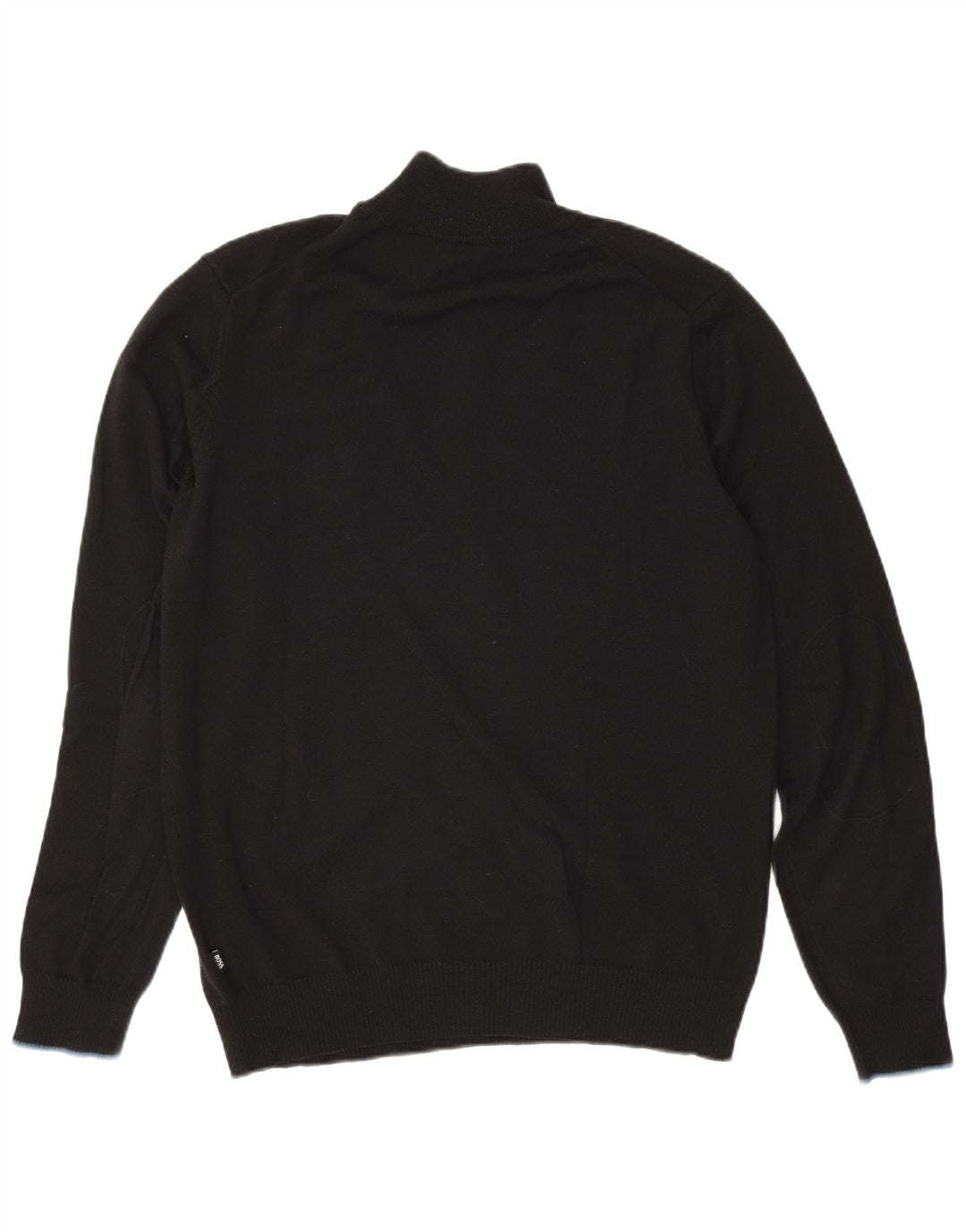 Hugo Boss Herren-Pullover mit normaler Passform und Reißverschluss, große schwarze Wolle
