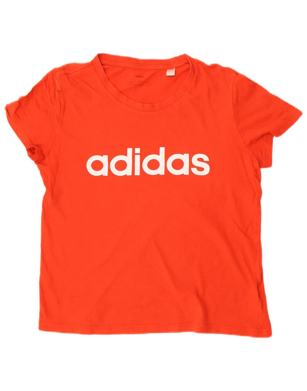 Adidas Damen Grafik T-Shirt Top UK 16/18 Große rote Baumwolle